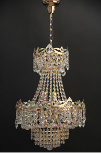 Хрустальная люстра SVLIGHT девятиламповая B71401/9 золото+белый